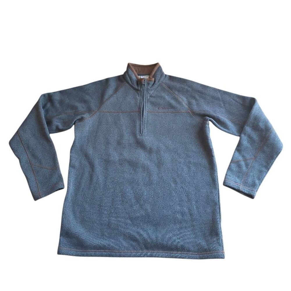 Columbia mens Sz XL gray quarter zip pullover Sherpa fleece